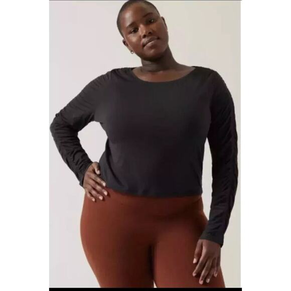 Athleta All Around‎ Ruched Tops Black & Brown Size 3X NWT Classic Closet Staples - Picture 9 of 9